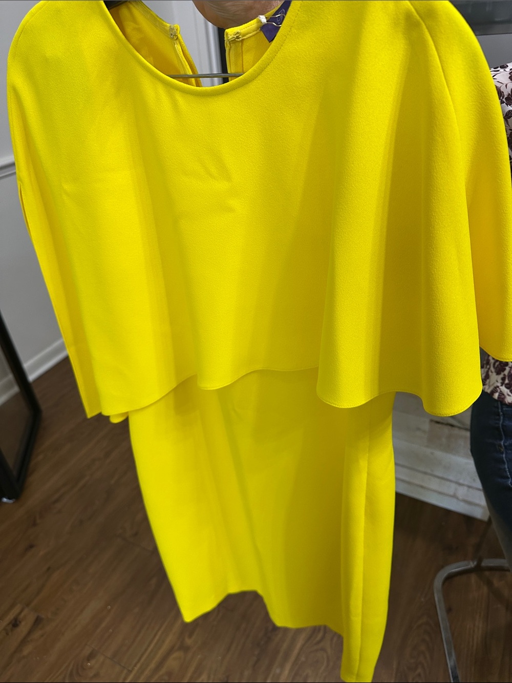 Ralph Lauren Purple Label Sunny Yellow Cape-Sleeve Sheath Dress - Picture 4 of 5